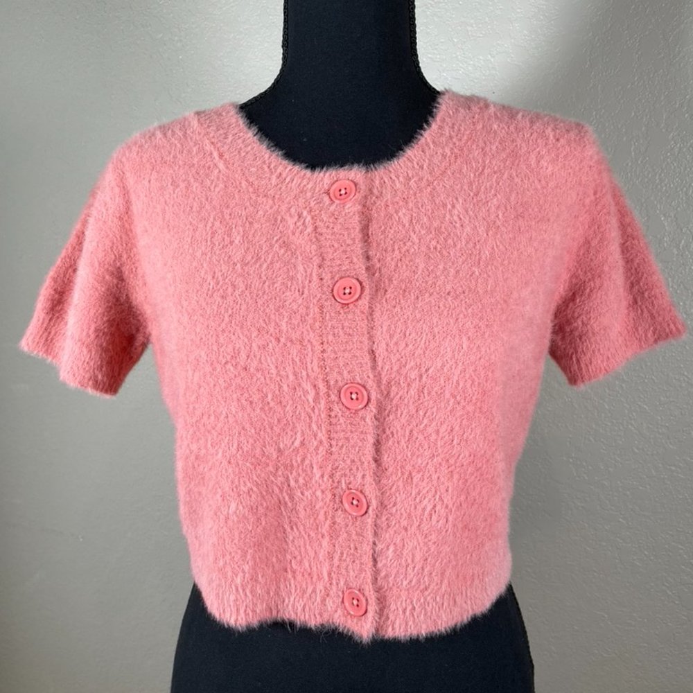 PACSUN • LA Hearts • Cropped Fuzzy Sweater • Pink • Great Condition • Medium